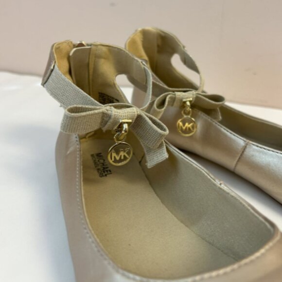 Michael Kors Girl's Kenyah Kay Gold Ballet Flats - Size 3 - Picture 2 of 4